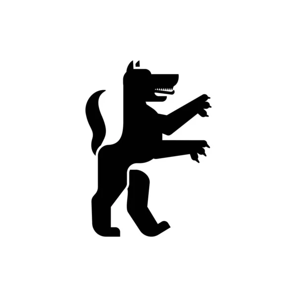 ウルフ ヘラルドの動物のシルエット ファンタスティック ビースト 紋章用モンスター 乾燥したデザイン要素 — ストックベクタ