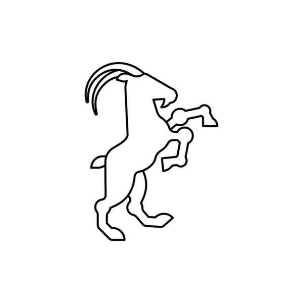 山羊纹章动物线性风格 神奇的野兽 怪物的纹章 Heraldry设计元素 — 图库矢量图片