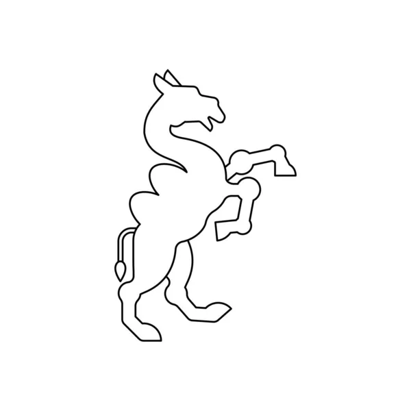 ラクダのヘラルドの動物の線形スタイル ファンタスティック ビースト 紋章用モンスター 乾燥したデザイン要素 — ストックベクタ