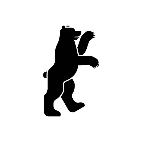 Orso Silhouette Animale Araldica Fantastica Bestia Mostro Stemma Elemento Design — Vettoriale Stock