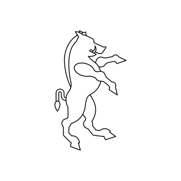 Sanglier Style Linéaire Animal Héraldique Fantastique Bête Monstre Pour Armoiries — Image vectorielle