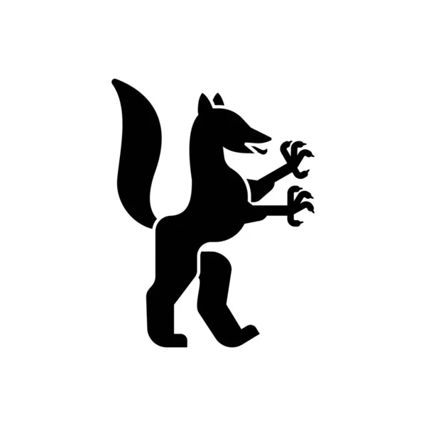 Enfield Heraldik Hayvan Silueti Fantastik Canavar Canavara Karşılık Arma Heraldry Stok Illüstrasyon