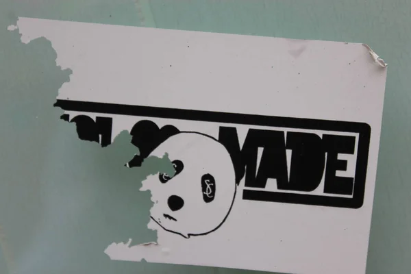 Ripped Panda Sticker Art — Stock Photo, Image