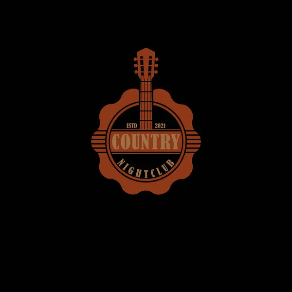 Country Nightclub Emblem Logo Applied Western Vintage Retro Salon Bar — Stock Vector
