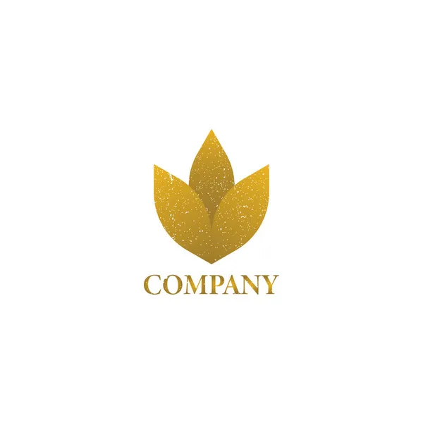 Logo Lotus Doré Appliqué Pour Logo Société Beauty Spa — Image vectorielle