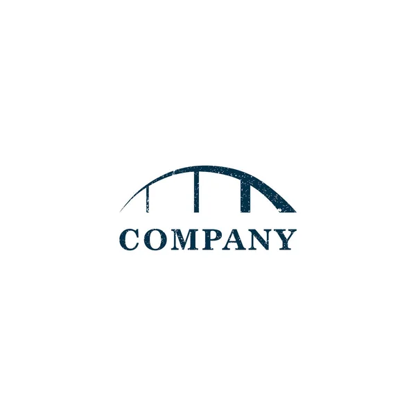 Mühendislik Nşaat Şirketi Logosu Için Basit Köprü Logosu — Stok Vektör
