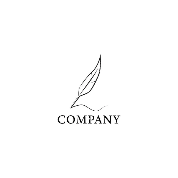 Feder Pen Logo Für Den Journalisten Beantragt Und Schreiben Business — Stockvektor