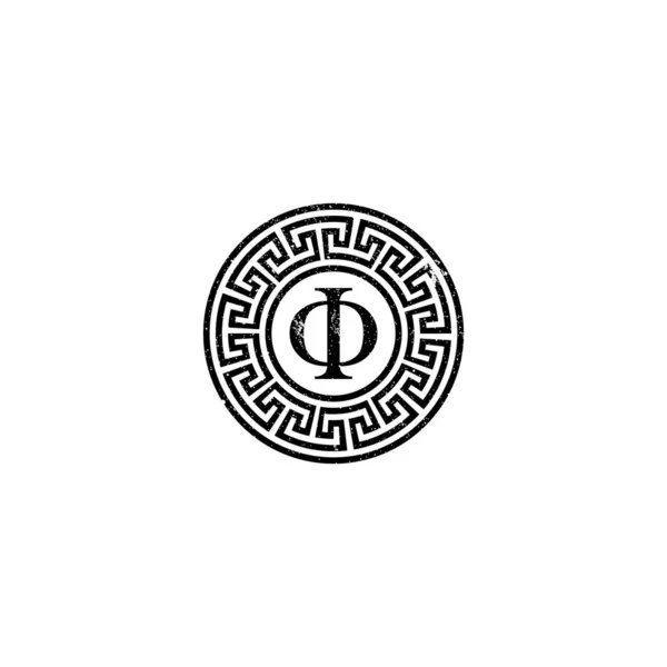 Logotipo Phi Grego Aplicado Para Logotipo Indústria Negócios Finanças — Vetor de Stock