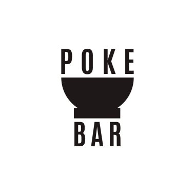 Restoran Vektör Tasarım Elemanı için Poke Bowl Logosu. Sağlıklı yemek menüsü.