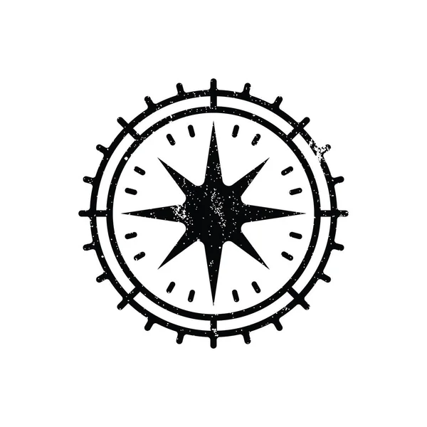 Kompass Illustration Med Monolin Stil Logotyp Design — Stock vektor