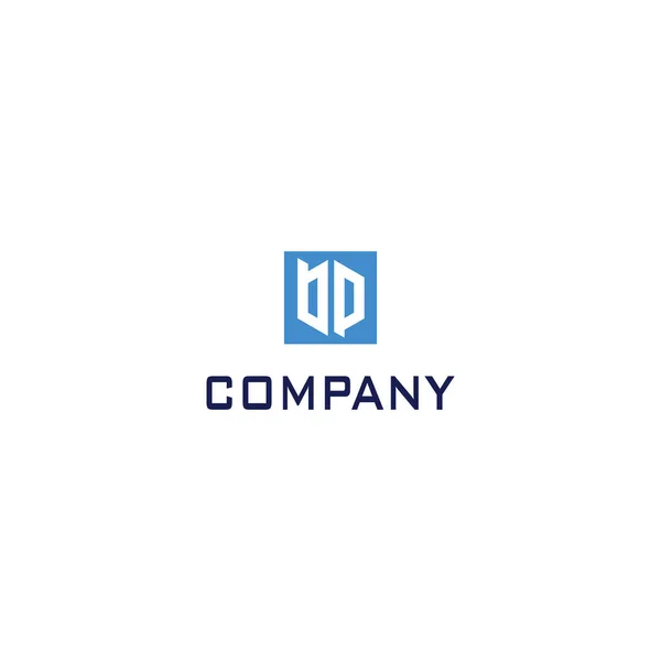 Initiële Letter Logo Vorm Van Zeshoekige Vorm Geïsoleerd Met Blauwe — Stockvector
