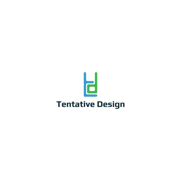 Digital Byrå Logotyp Design Inspiration Från Abstrakt Bokstav Och Blå — Stock vektor