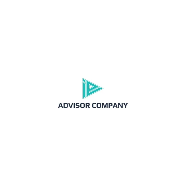 这家精品企业顾问公司的标志设计灵感来自于抽象的字母I和E 它们的蓝色三角形形状也适用于其他品牌或公司的标志 — 图库矢量图片