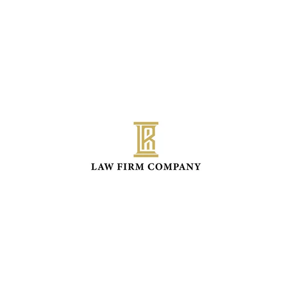 律师事务所和律师事务所的标志设计灵感来源于抽象字母R和L 其形式为黄金支柱 也适用于其他律师事务所所关注的品牌或公司 — 图库矢量图片