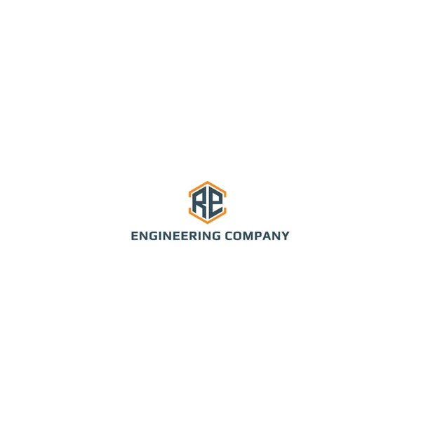 Logo Design Inspiration Engineering Company Inspired Abstract Letter Isolated Half — Vettoriale Stock