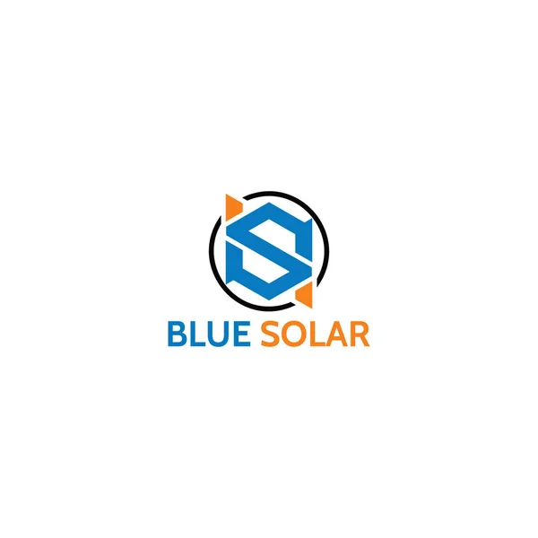Logotipo Abstracto Inicial Letra Color Azul Aislado Fondo Blanco Aplicado — Archivo Imágenes Vectoriales