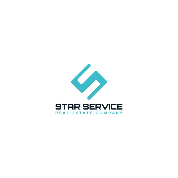 Abstrakt Första Bokstaven Logotyp Blå Färg Isolerad Vit Bakgrund Tillämpas — Stock vektor