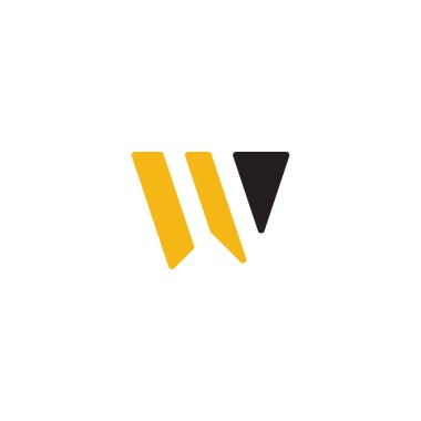Beyaz arkaplanda siyah ve sarı renkli W logosu soyut ilk adı W veya WW olan marka veya şirketler için de geçerli olan karar uygulaması logosu için uygulandı