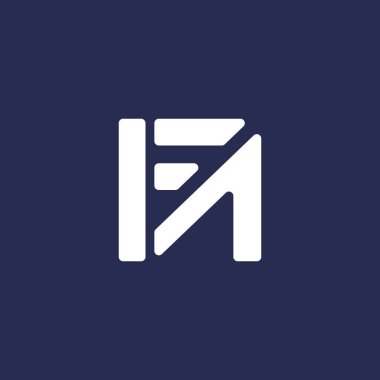 Soyut ilk harf F ve N logosu beyaz arka planda izole edilmiş ve pazarlama acentası logosu için de uygun ilk adı FN veya NF olan marka veya şirketler için