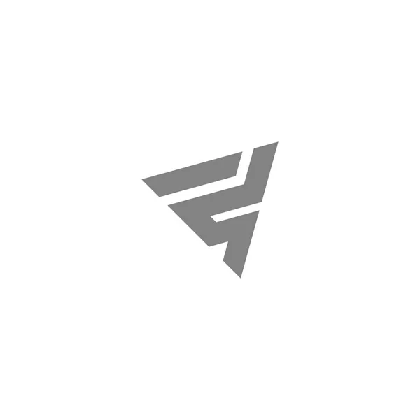 Astratto Iniziale Lettera Logo Colore Grigio Isolato Sfondo Bianco Applicato — Vettoriale Stock