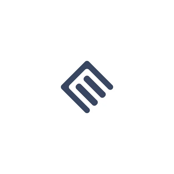 Lettera Iniziale Astratta Logo Colore Blu Scuro Isolato Sfondo Bianco — Vettoriale Stock