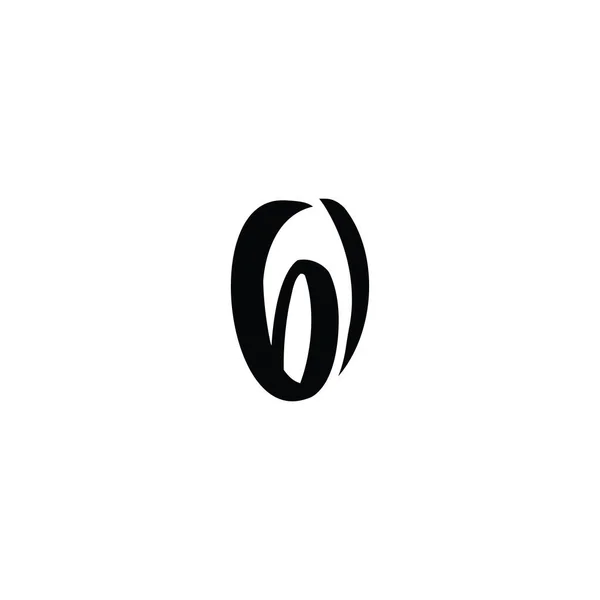 Lettre Initiale Abstraite Logo Couleur Noire Isolé Fond Blanc Appliqué — Image vectorielle