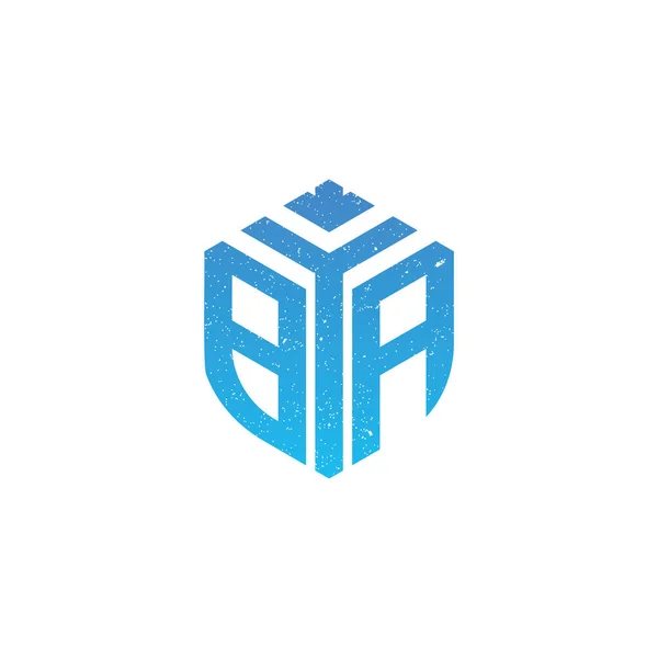 Astratto Iniziale Lettera Logo Colore Blu Isolato Sfondo Bianco Applicato — Vettoriale Stock