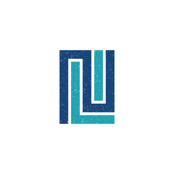 Astratto Iniziale Lettera Nli Logo Colore Blu Scuro Isolato Sfondo — Vettoriale Stock