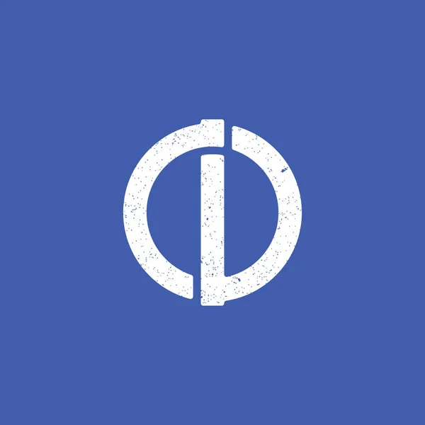 Astratto Iniziale Lettera Logo Colore Bianco Isolato Sfondo Blu Applicato — Vettoriale Stock