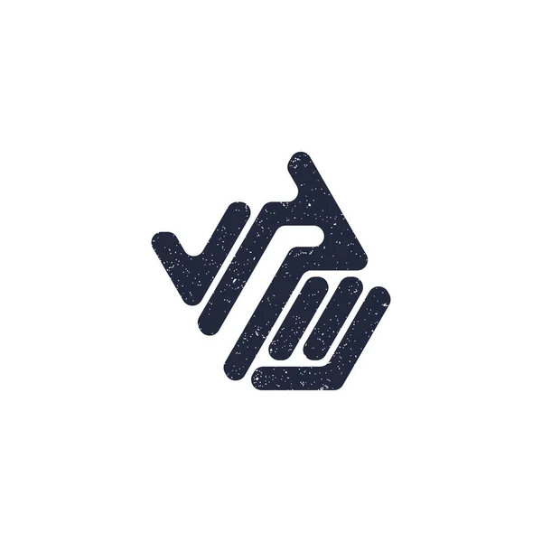 Astratto Iniziale Lettera Logo Colore Blu Scuro Isolato Sfondo Bianco — Vettoriale Stock