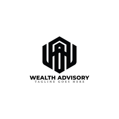 Abstract initial letter WA or AW logo in black color isolated in white background applied for business and investment advisor Service logo also suitable for the brands or companies