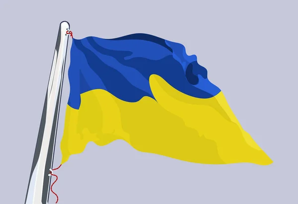 Flag Ukraine Waving Wind Vector — Vetor de Stock