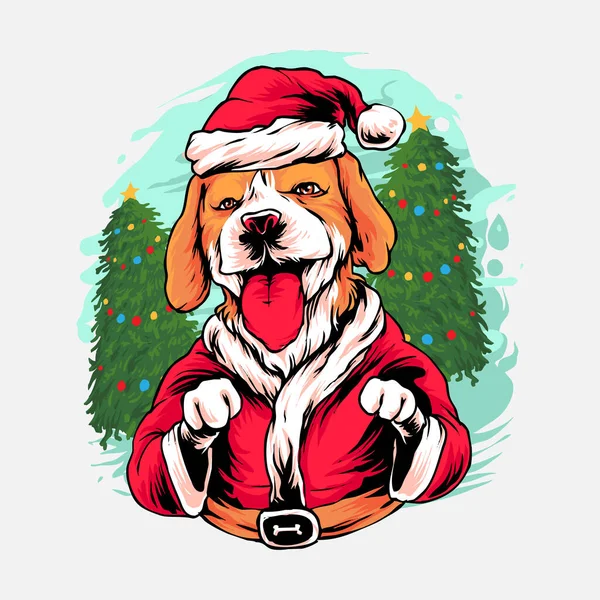 Beagle Perro Navidad Ilustración Vector Premium Vectores De Stock Sin Royalties Gratis