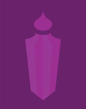 Mor bir arka planda iç oryantal Arap feneri. Vektör hisse çizimi izole edildi.