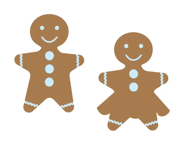 Gingerbread Men Christmas New Year Cookies Seamless Pattern Vector Stock — Stock Vector