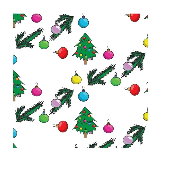 Christmas New Year Seamless Pattern Vector Stock Illustration — Stock Vector