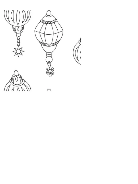 Lantern Εσωτερικό Ανατολίτικο Αραβικό Morokoan Παραδοσιακή Απρόσκοπτο Μοτίβο Απομονωμένη Απεικόνιση — Διανυσματικό Αρχείο