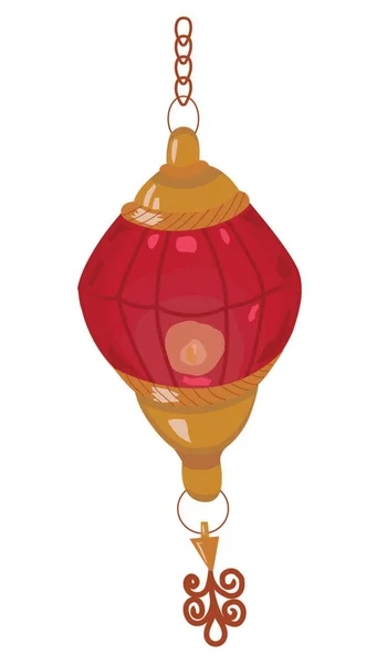 Lantern Interior Oriental Arabic Morokoan Traditional Vector Stock Illustration Isolated — Stock Vector