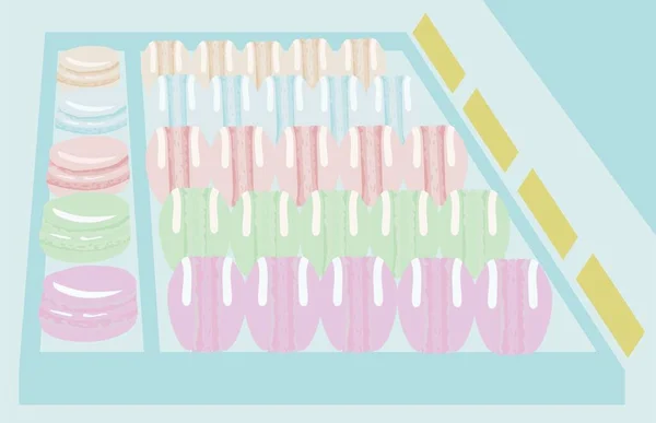 Macaroon Multicolored Sweet Meringue Cakes Vector Stock Illustration — Stock Vector