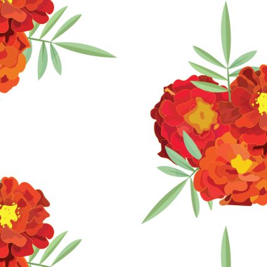 Turuncu takvim, Meksika Ölüler Günü 'nün sembolü. Kusursuz desen. Vektör stok illüstrasyonu.