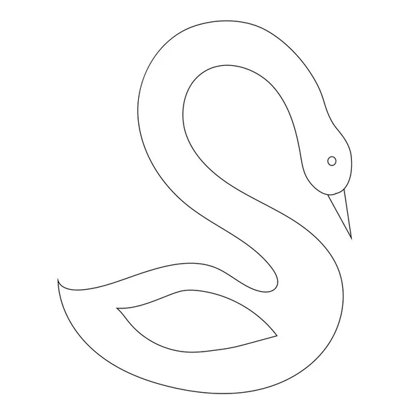 Swan Icon Doodle Style Vector Illustration Isolated White Background — Stock Vector