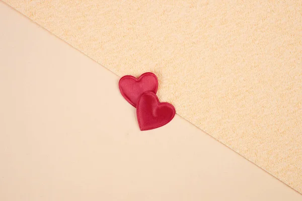 Red Heart Yellow Background Valentine Day Card — Photo