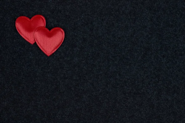 Red Hearts Black Background Copyright Space Text — Foto de Stock