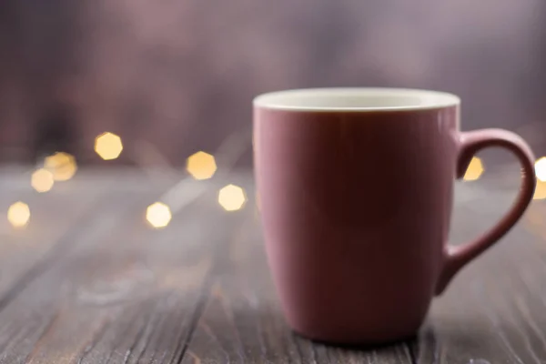 Romance Candle Wooden Background Cup Coffee Next Coffee Beans Hearts — Stock Fotó