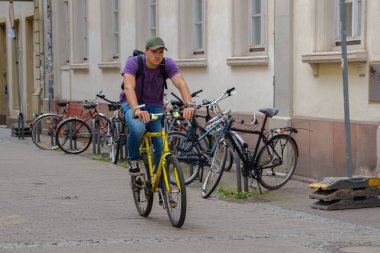 Almanya 'nın Heidelberg Avrupa şehrinin sokaklarındaki güzel şehir manzarası
