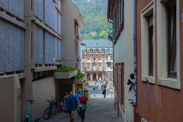 Németország Szimbóluma Gyönyörű Középkori Város Heidelberg Lenyűgöző Vár Híd — Stock Fotó