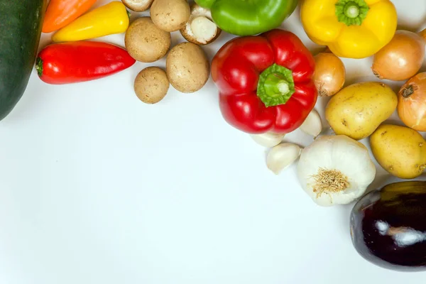 diet food on a white background, top view, flatley