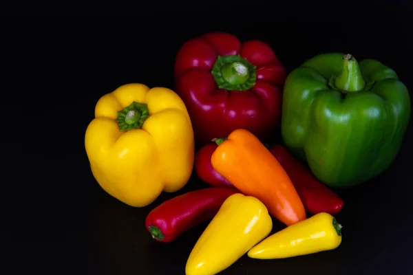 Λαχανικά Και Διαίτης Τροφίμων Μαύρο Φόντο Top View Flatley — Φωτογραφία Αρχείου