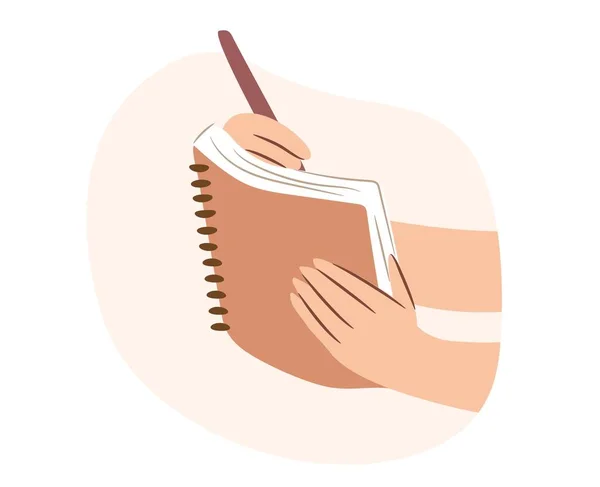Escrita Mão Notebook Ilustração Isolada — Vetor de Stock