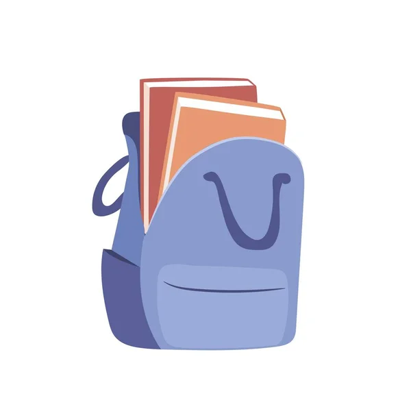 Open Backpack Books School Bag — Stock vektor